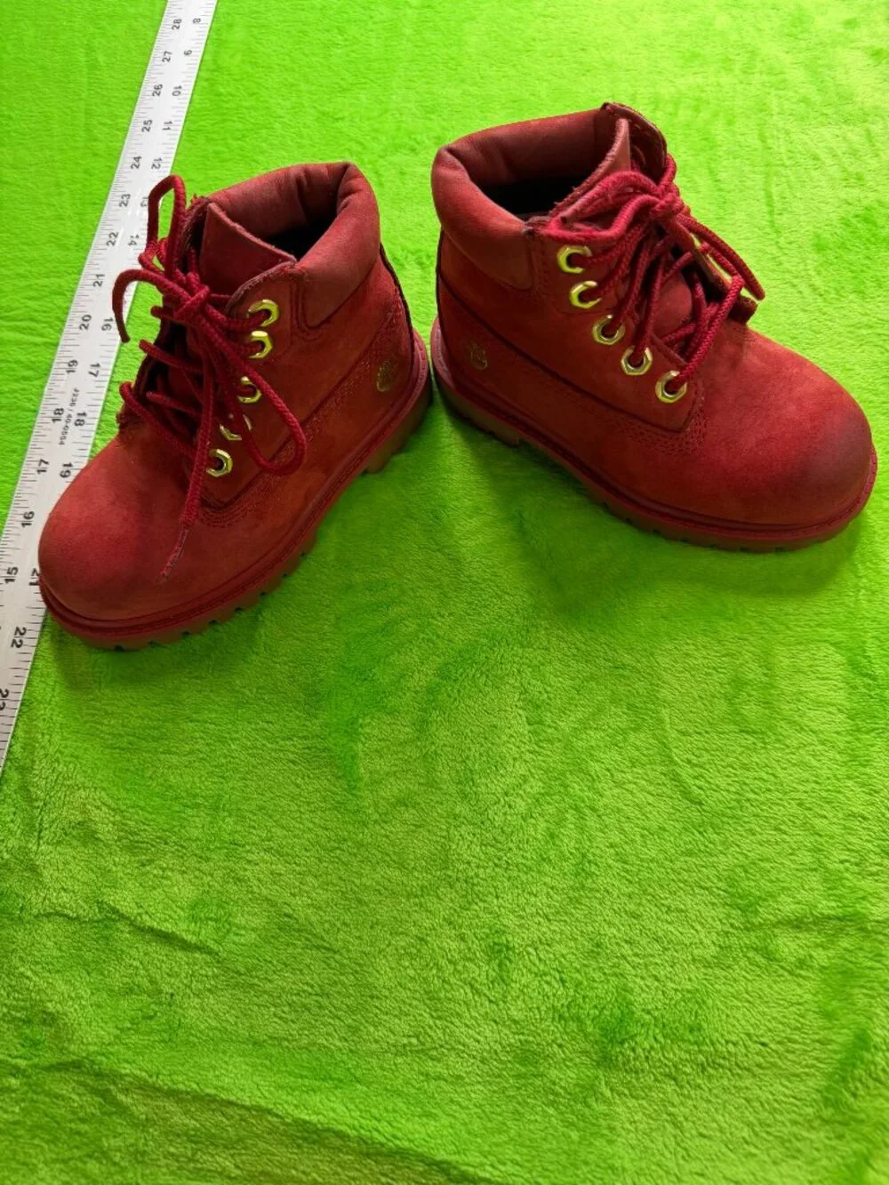 Timberland Toddler Boots Sz 8 Burgundy Nubuck 6-Inch Lace-Up